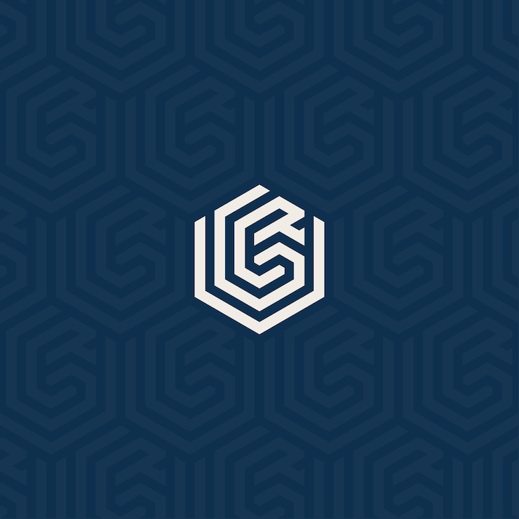 Vector ugr urg- of rgu-logo met achtergrondpatroonontwerp