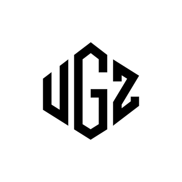 벡터 다각형과 큐브 모양의 ugz 글자 로고 디자인 ugz 육각형 터 로고 템플릿 색과 검은색 ugz 모노그램 비즈니스 및 부동산 로고