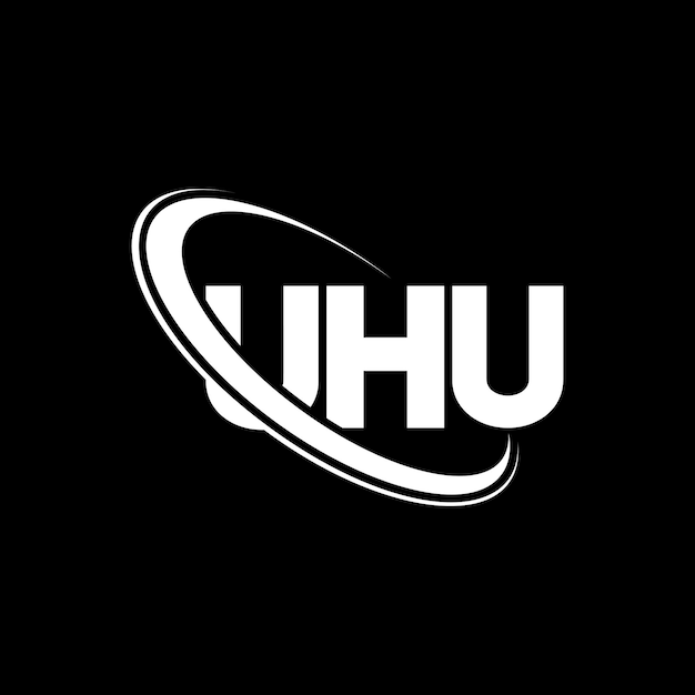 Вектор uhu логотип uhu буква uhu буква дизайн логотипа инициалы логотипа uhu, связанный с кругом и заглавными буквами, логотип монограммы uhu типография для технологического бизнеса и бренда недвижимости