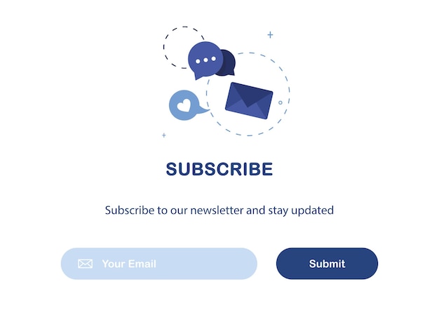 ベクトル フラットデザインのニュースレターを購読するための電子メールマーケティングのuiバナーテンプレート