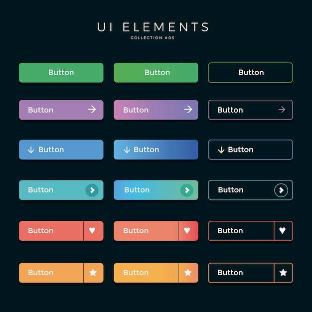 Vector ui buttons web design