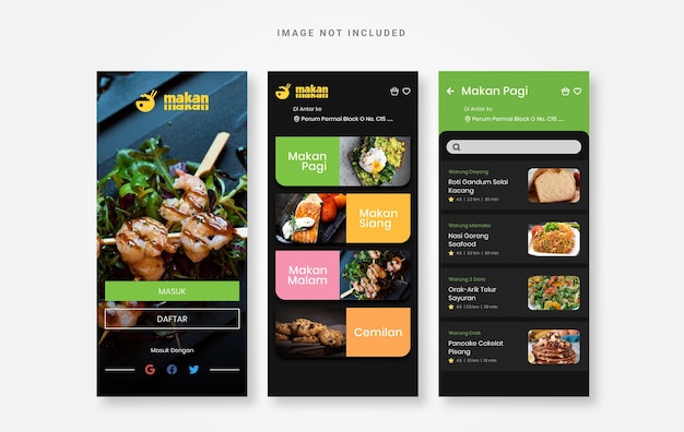 Vector ui design food culinary app