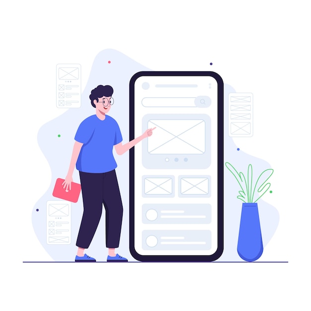 UI designer make wireframe before designing app