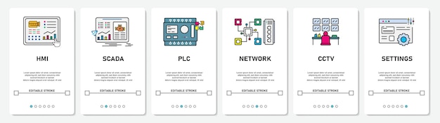 Sviluppo dell'interfaccia utente menu digitale hmi scada plc monitoraggio dello stato della rete schermate dell'app mobile del sito web sempl