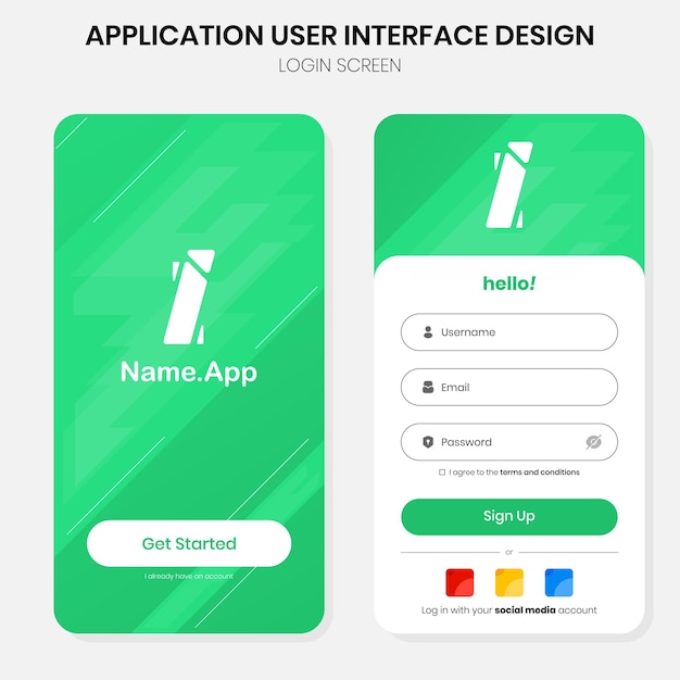 ベクトル ログイン ページ メニューの ui ディスプレイ