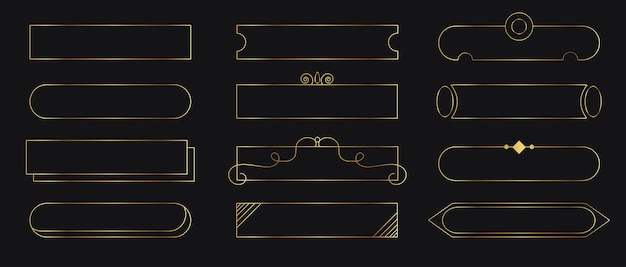 ui elements collection gold metal frames with decoration frames of various shapes frames for name