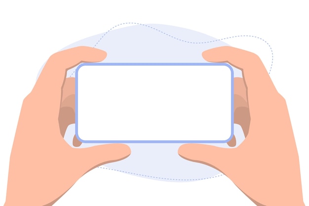 UI of a frameless phone that is held in the hands