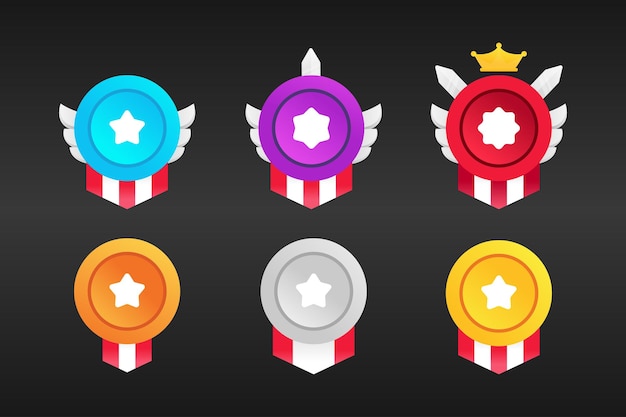 UI game icon rank badges UI game design