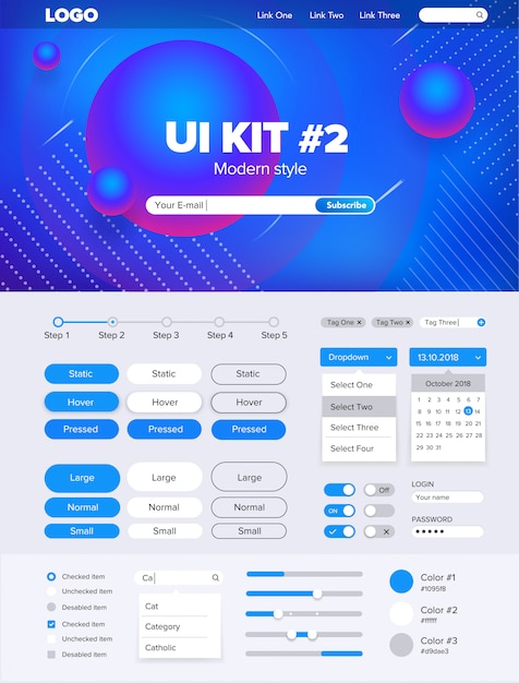 Ui kit for website ui kit for website template buttons gui website