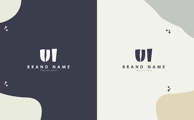 Ui letters vector logo ontwerp.