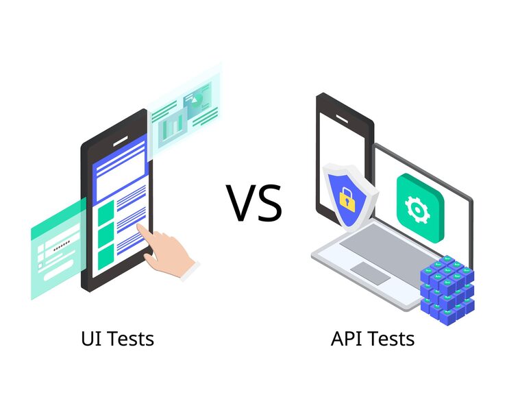Vector ui testing is testing between users while api testing is testing between backend or server side of