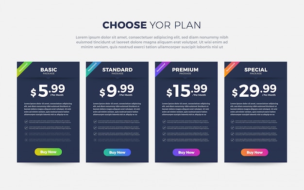 Vector ui user interface price list