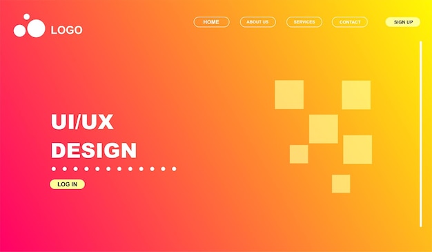 Vettore ui ux design minimalista moderno colore sfumato