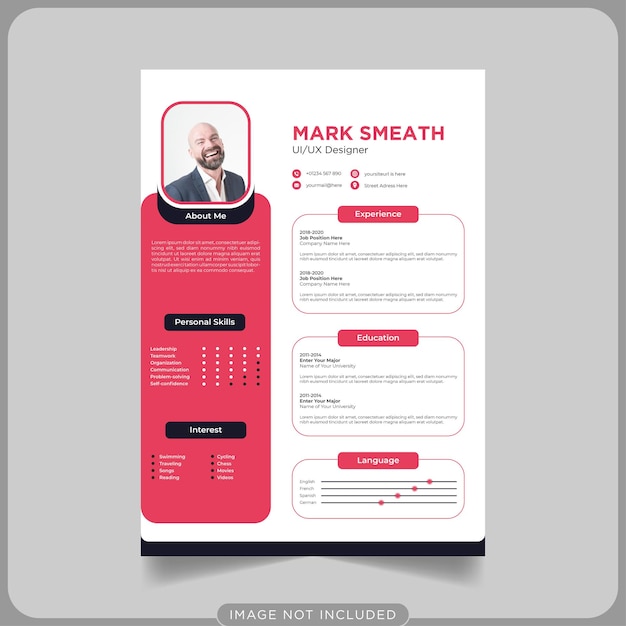 Vector ui ux designer resume 2023