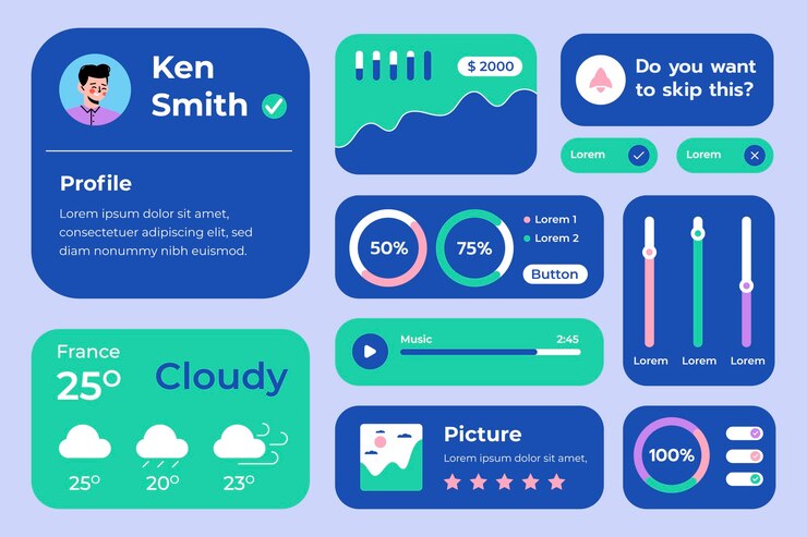 Vector ui/ux  element set