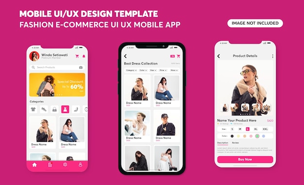 Ui ux per l'app mobile di moda ed e-commerce