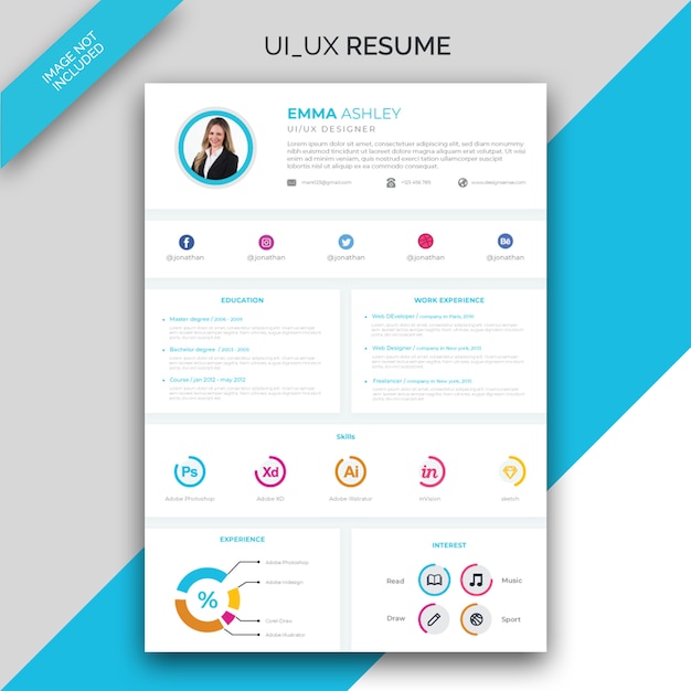 ui / ux 이력서 / cv 템플릿