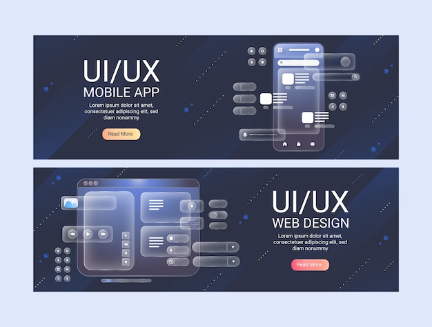 벡터 uiux 템플릿 디자인