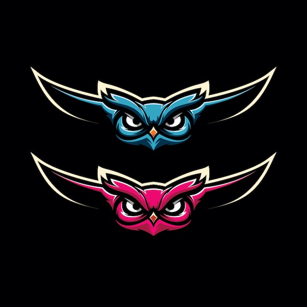 Uil gaming mascot logo illustratie