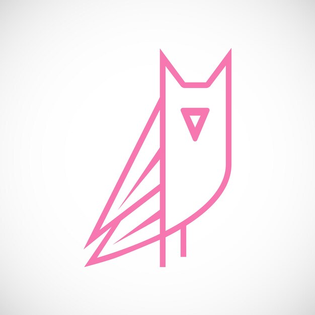 Uil hand tekenen vogel minimalistische logo icoon