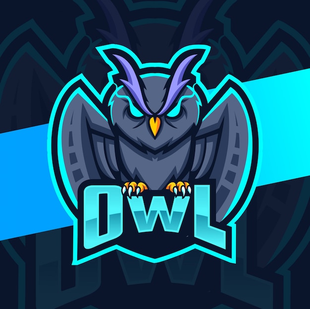 Uil mascotte esport logo