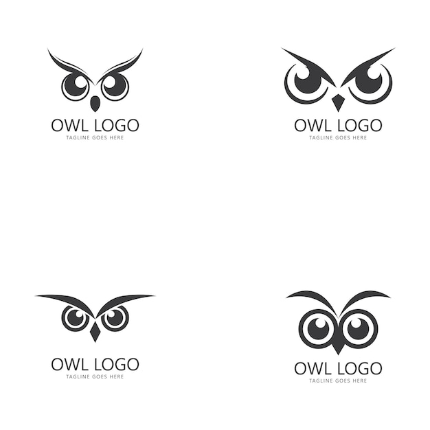 Uil oog logo ontwerpsjabloon