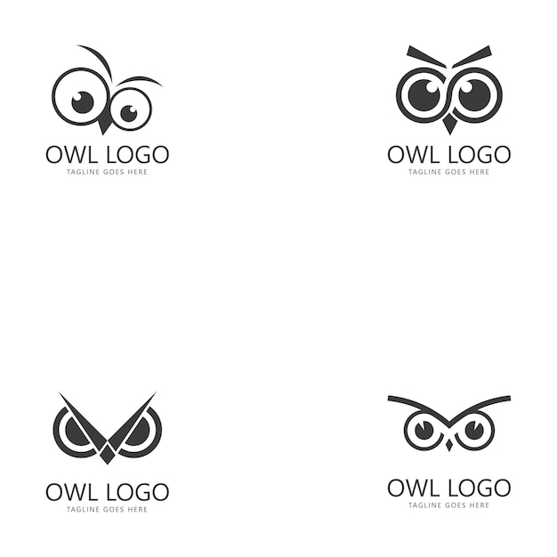 Uil oog logo ontwerpsjabloon