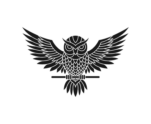 Uil silhouet logo ontwerp vector sjabloon