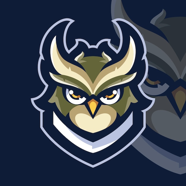 Vector uil vogel esport gaming-logo