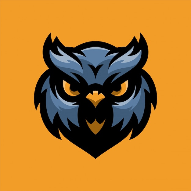 Vector uilvogel mascot hoofd logo