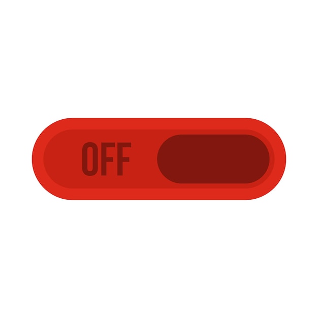 Uit knoppictogram in vlakke stijl geïsoleerd op een witte achtergrond Klik en keuze symbool vectorillustratie