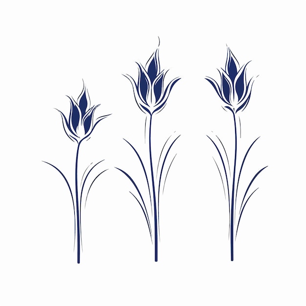 Uitdrukkende illustraties van blauwe klokken die de charme en aantrekkingskracht van deze bloemen weergeven