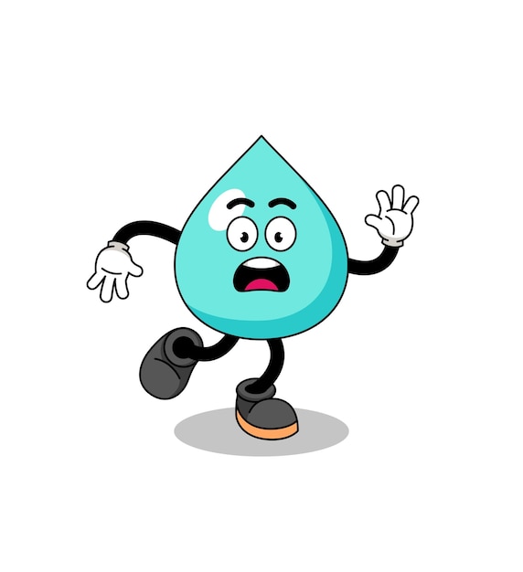 Uitglijdend water mascotte illustratie karakterontwerp