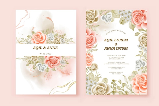 Uitnodiging achtergrond abstract met donker beige en blush rose