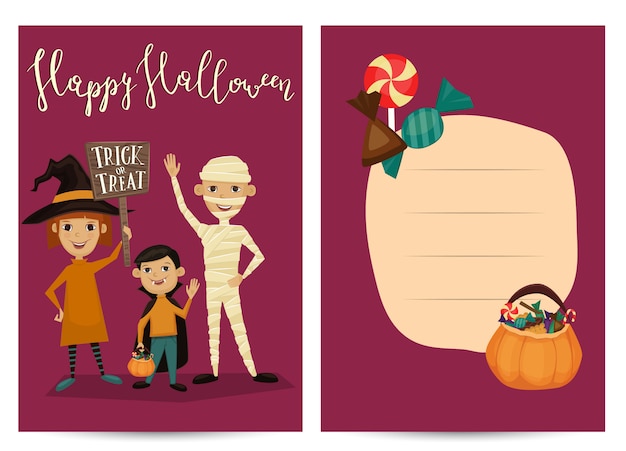 Uitnodiging voor halloween-feest met kinderen