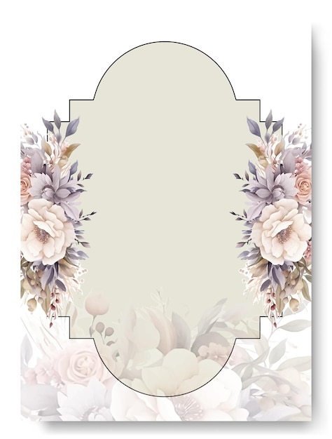 Uitnodiging voor vrijgezellenfeest met witte roos ornament aquarel achtergrond Tuin thema