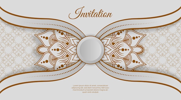 Uitnodigingsachtergrond met mandalaornamenten en decoratieve patronen