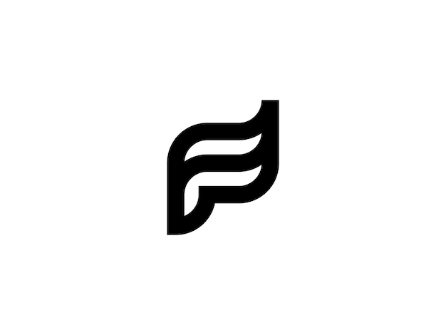 Uitstaande letter f monogram logo ontwerp