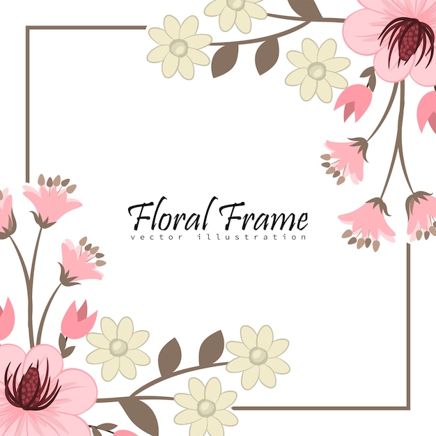 Uitstekend frame met bloemen