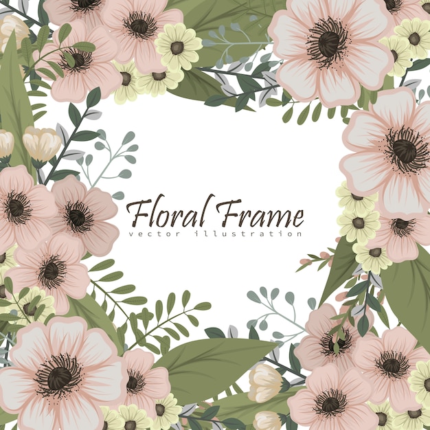 Uitstekend frame met bloemen