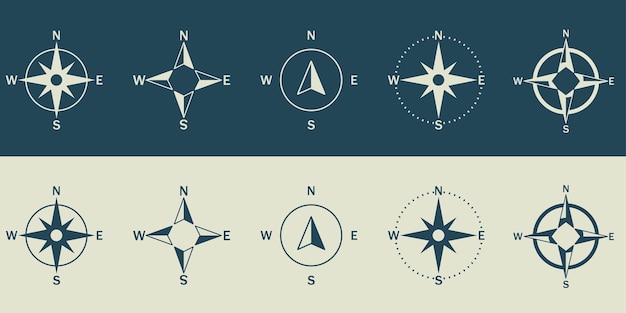 Uitstekend kompas. Wind roos. Kaart symbool. Navigator aanwijzer teken. Geïsoleerde vectorillustratie