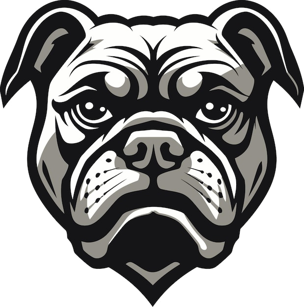 Vector uitstekende hondenkunst bulldog in zwart vector bulldog spirit zwart logo met iconische hond