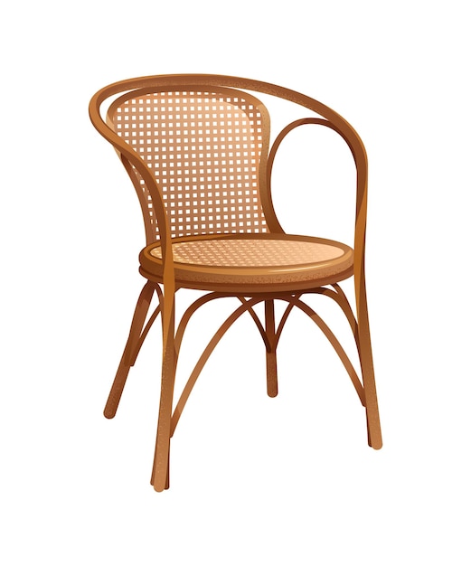 Vector uitstekende houten stoel. meubels voor een interieur