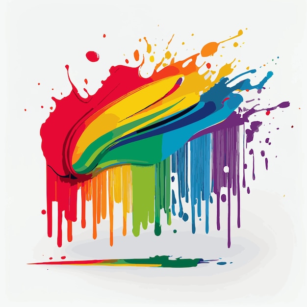 Uitstrijkjes vlekken van gekleurde verf op een witte achtergrond veelkleurige kleuren regenboog Vector