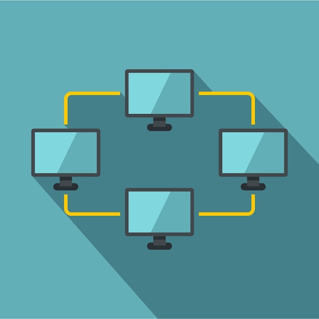 Vector uitwisseling van gegevens tussen computers icoon. vlakke afbeelding van gegevensuitwisseling tussen computers vectorpictogram voor web