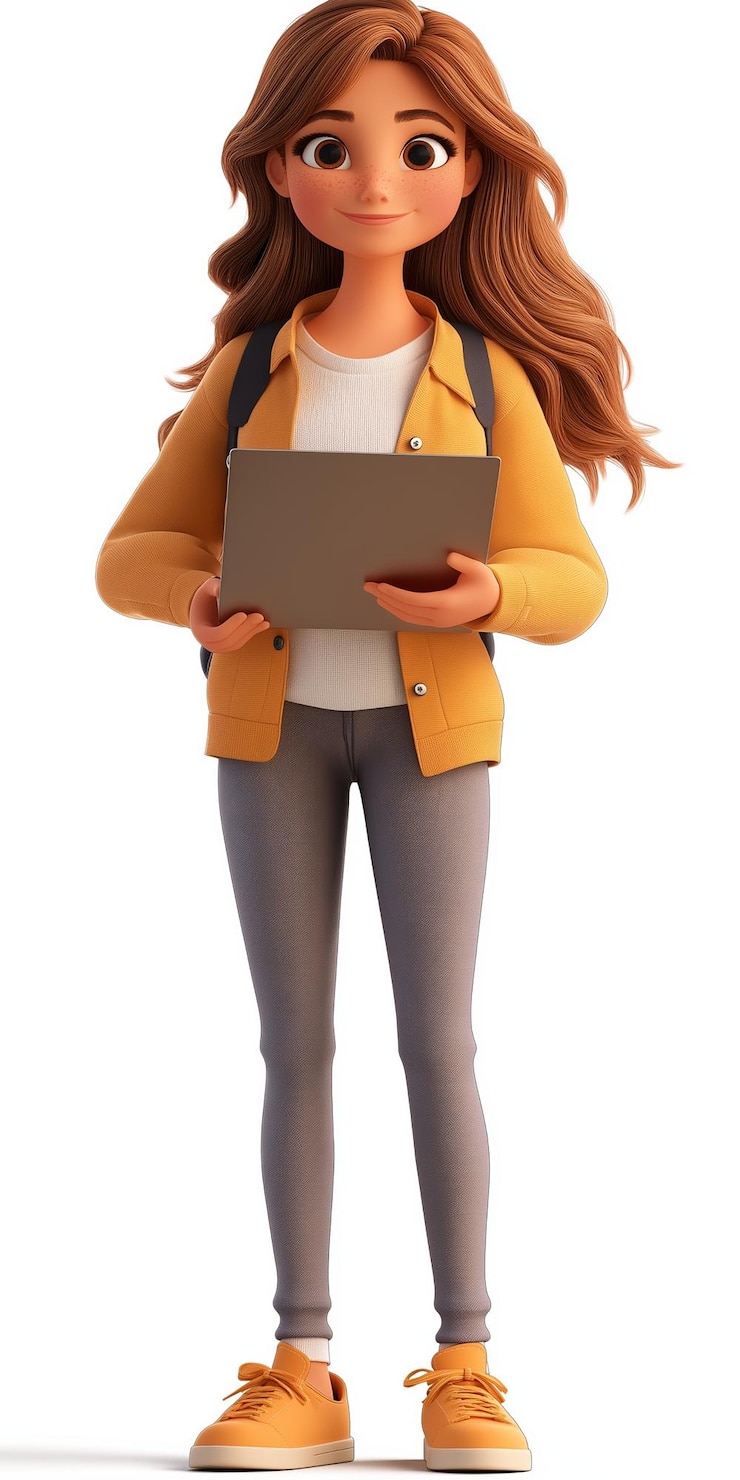 Vector uiux designer female cartoon character vector