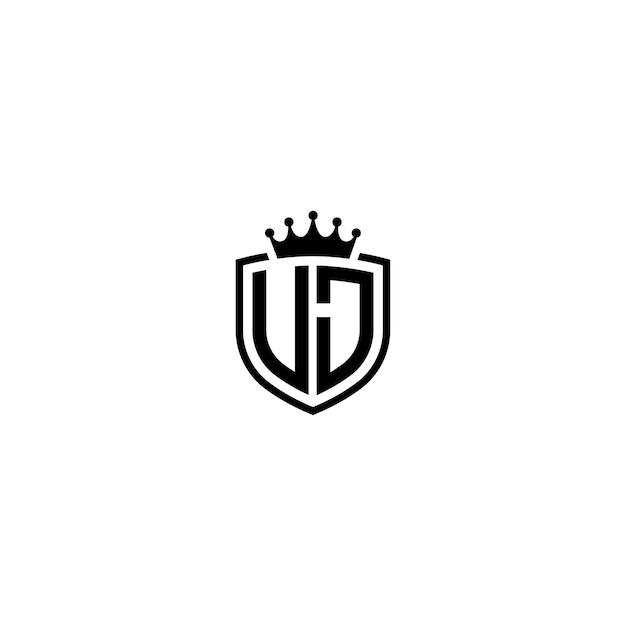 UJ monogram logo ontwerp letter tekst naam symbool monochrome logotype alfabet karakter eenvoudig logo