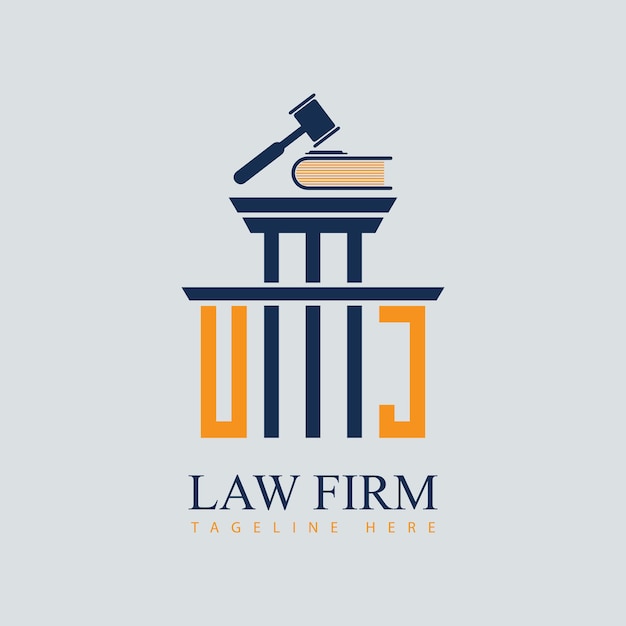 Uj set of modern law firm justice logo design vector graphic template