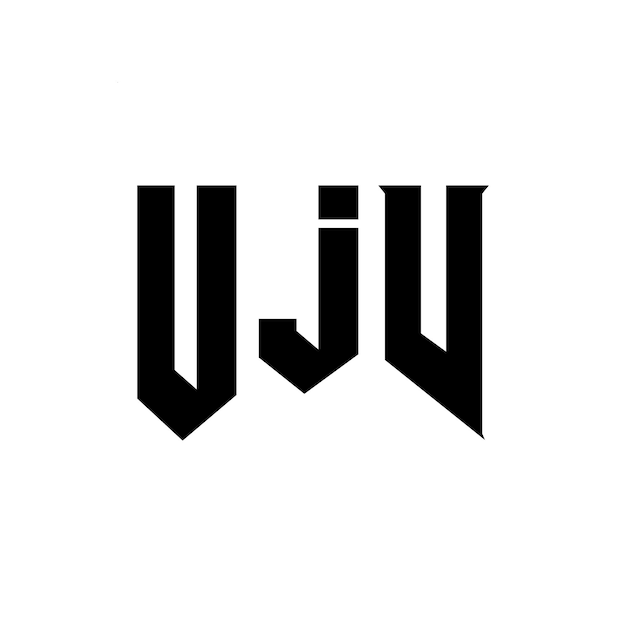 技術会社 UJV のロゴデザイン 黒と白の色の組み合わせ UJV ロゴ UJV ベクトル UJV デザイン UJV アイコン UJV アルファベット UJV タイポグラフィー