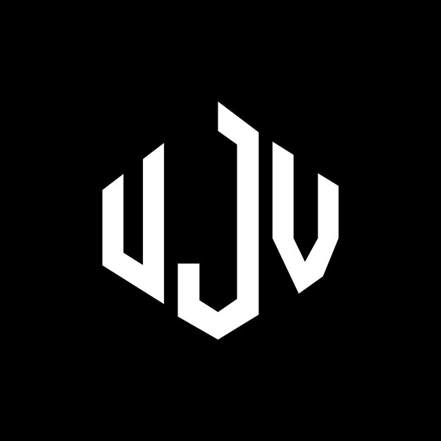 Ujv は複数角形のロゴデザインで6角形のベクトルロゴデザインです 黒と白の色でjuv のモノグラムビジネスおよび不動産のロゴです